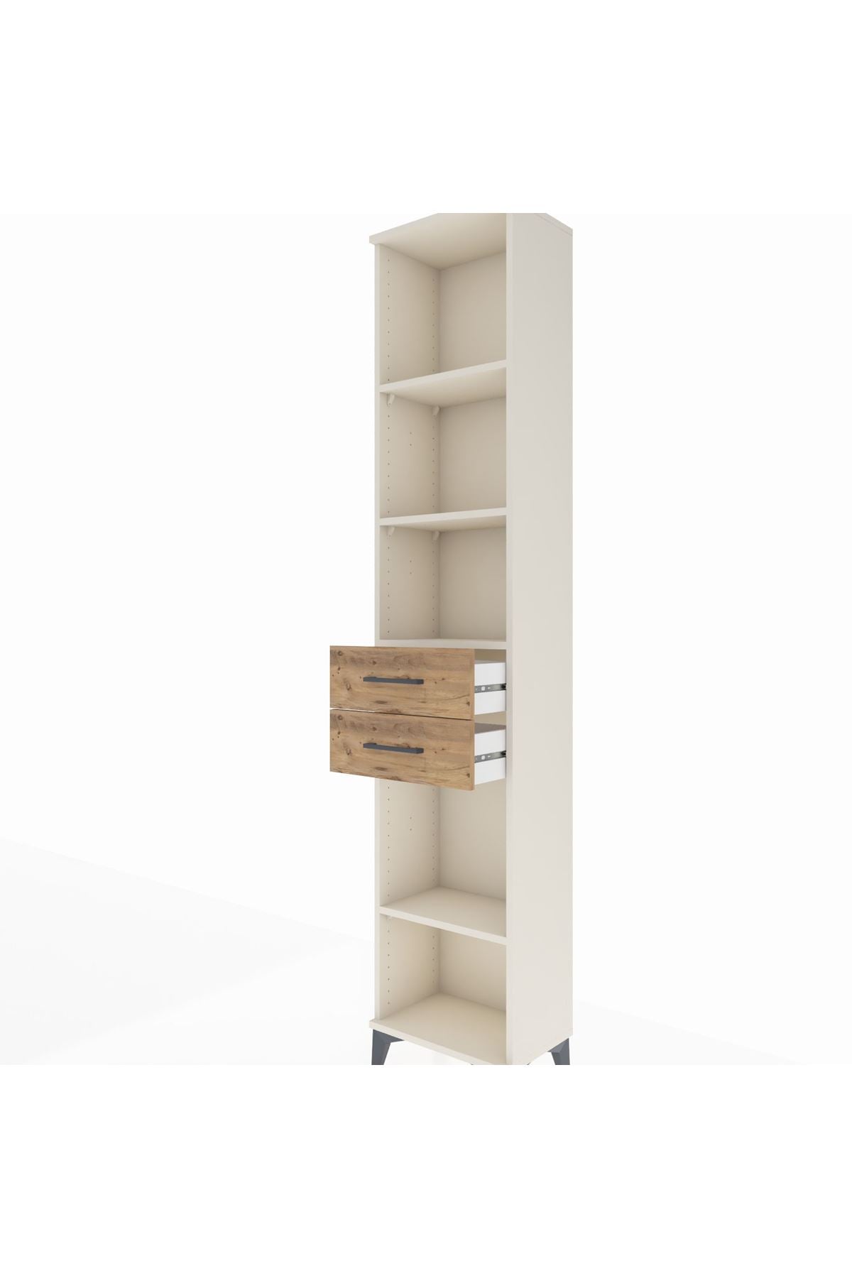 Arges Dolap 4 Raflı 3 Çekmeceli 44x30x221 Aytaşı-Çam