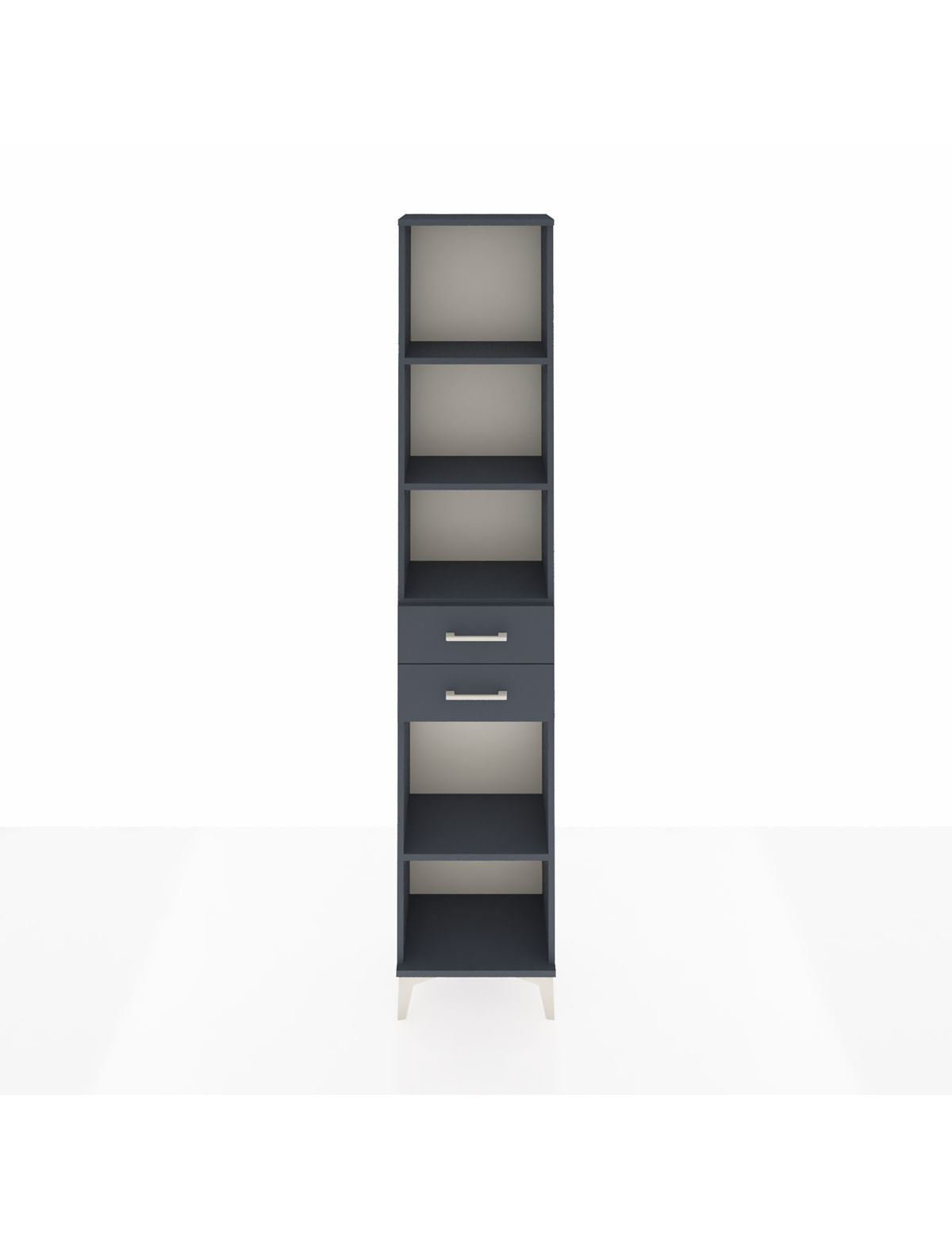 Arges Dolap 4 Raflı 3 Çekmeceli 44x30x221 Antrasit-Antrasit