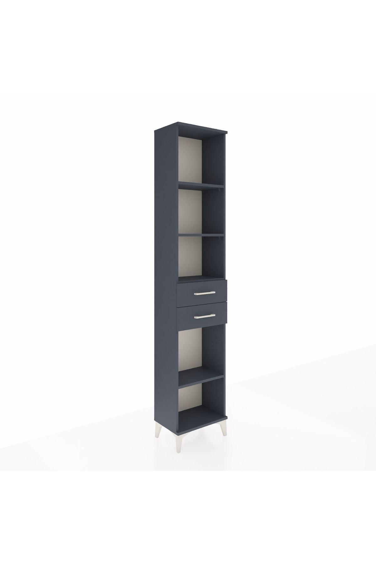 Arges Dolap 4 Raflı 3 Çekmeceli 44x30x221 Antrasit-Antrasit