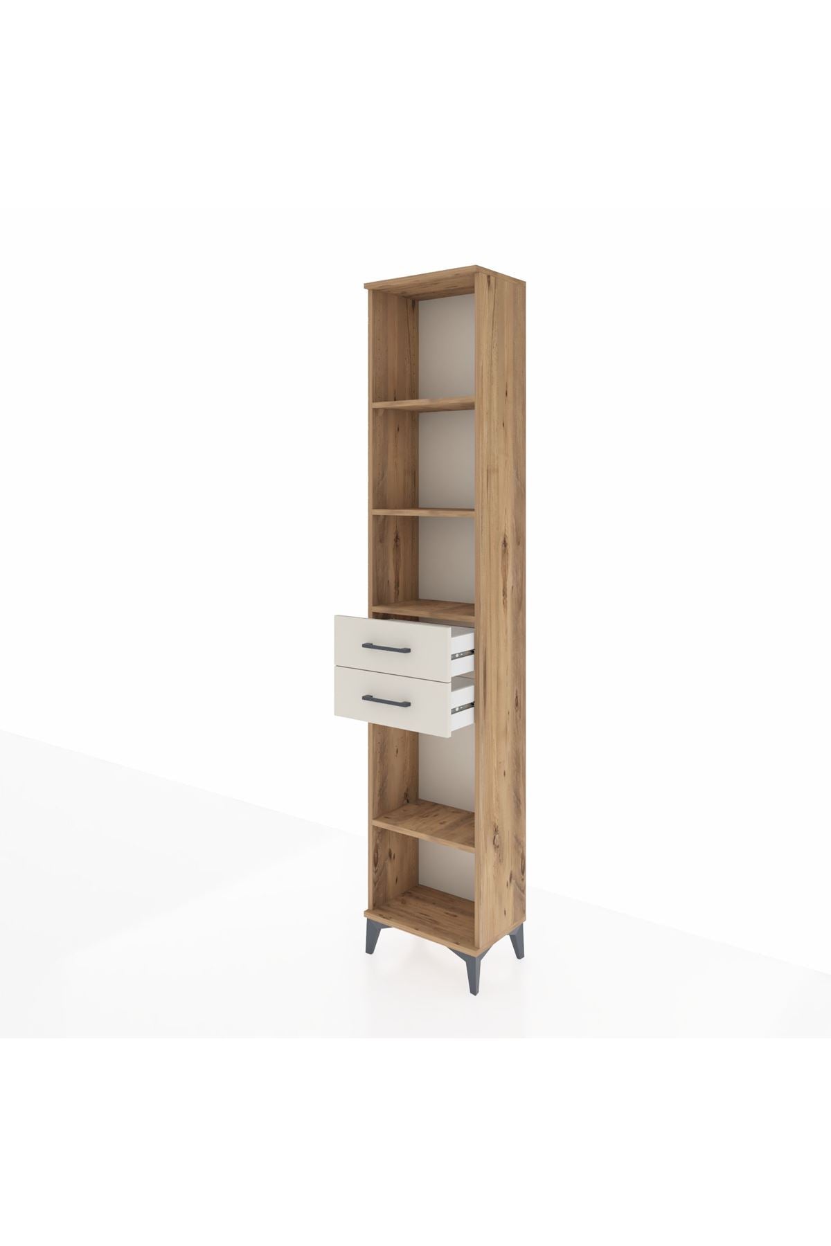 Arges Dolap 4 Raflı 3 Çekmeceli 44x30x221 Çam-Aytaşı