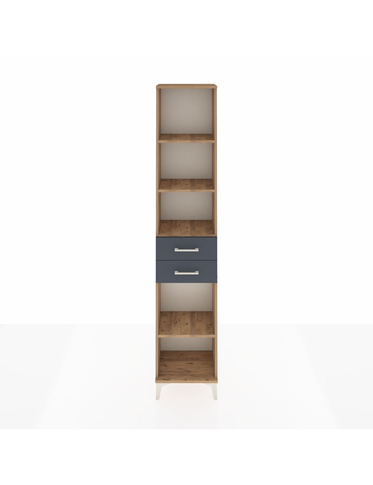 Arges Dolap 4 Raflı 3 Çekmeceli 44x30x221 Çam-Antrasit