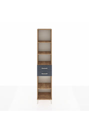 Arges Dolap 4 Raflı 3 Çekmeceli 44x30x221 Çam-Antrasit