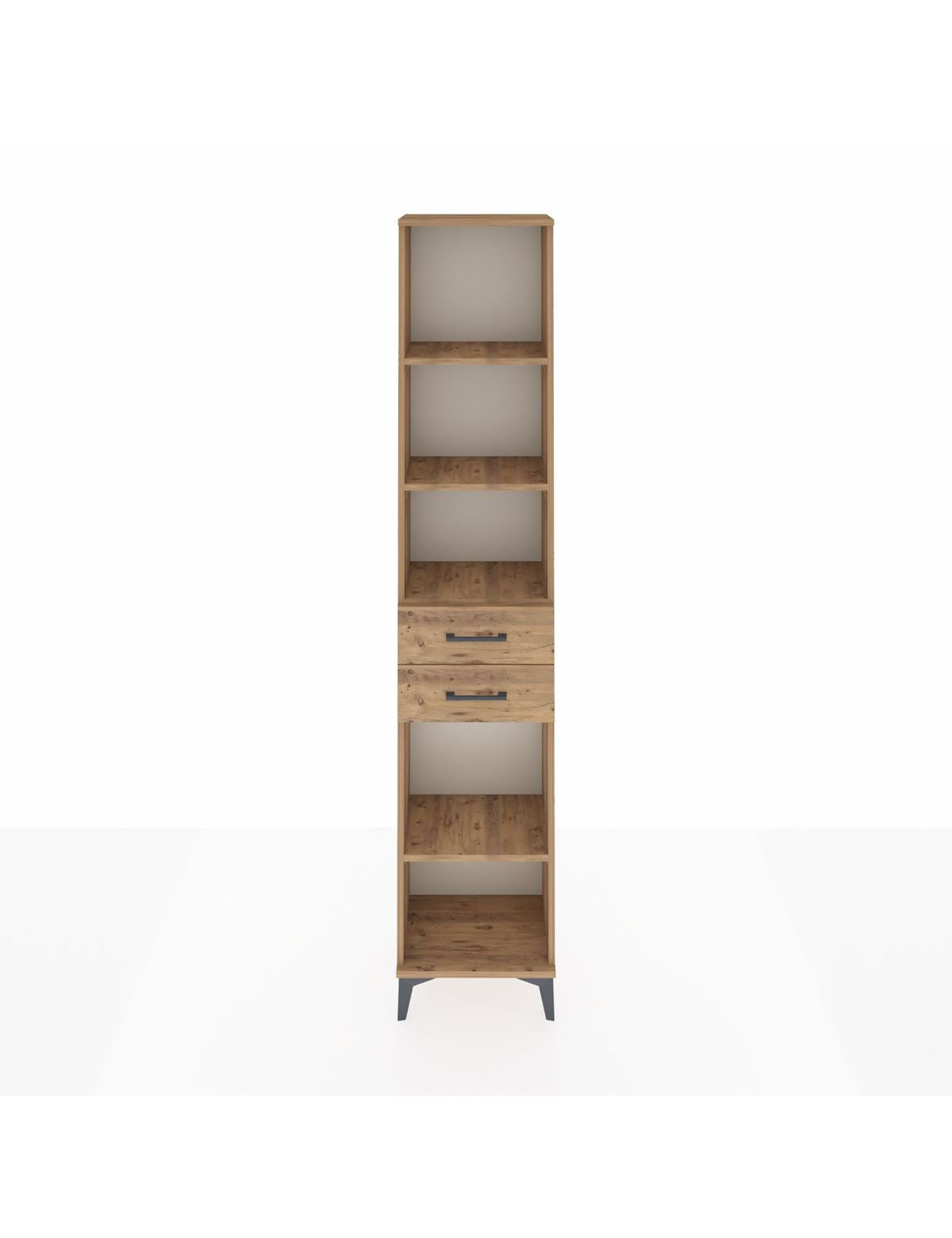 Arges Dolap 4 Raflı 3 Çekmeceli 44x30x221 Çam-Çam