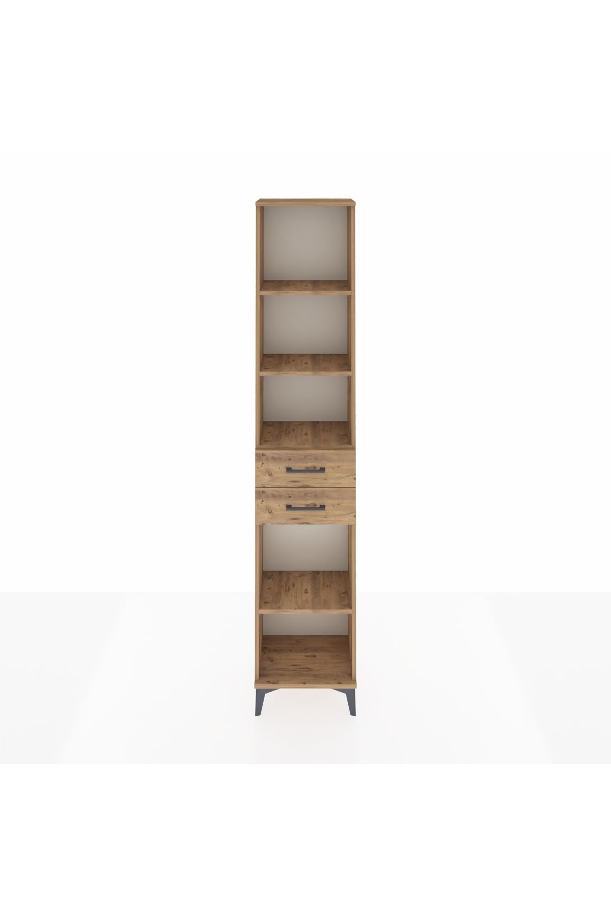 Arges Dolap 4 Raflı 3 Çekmeceli 44x30x221 Çam-Çam