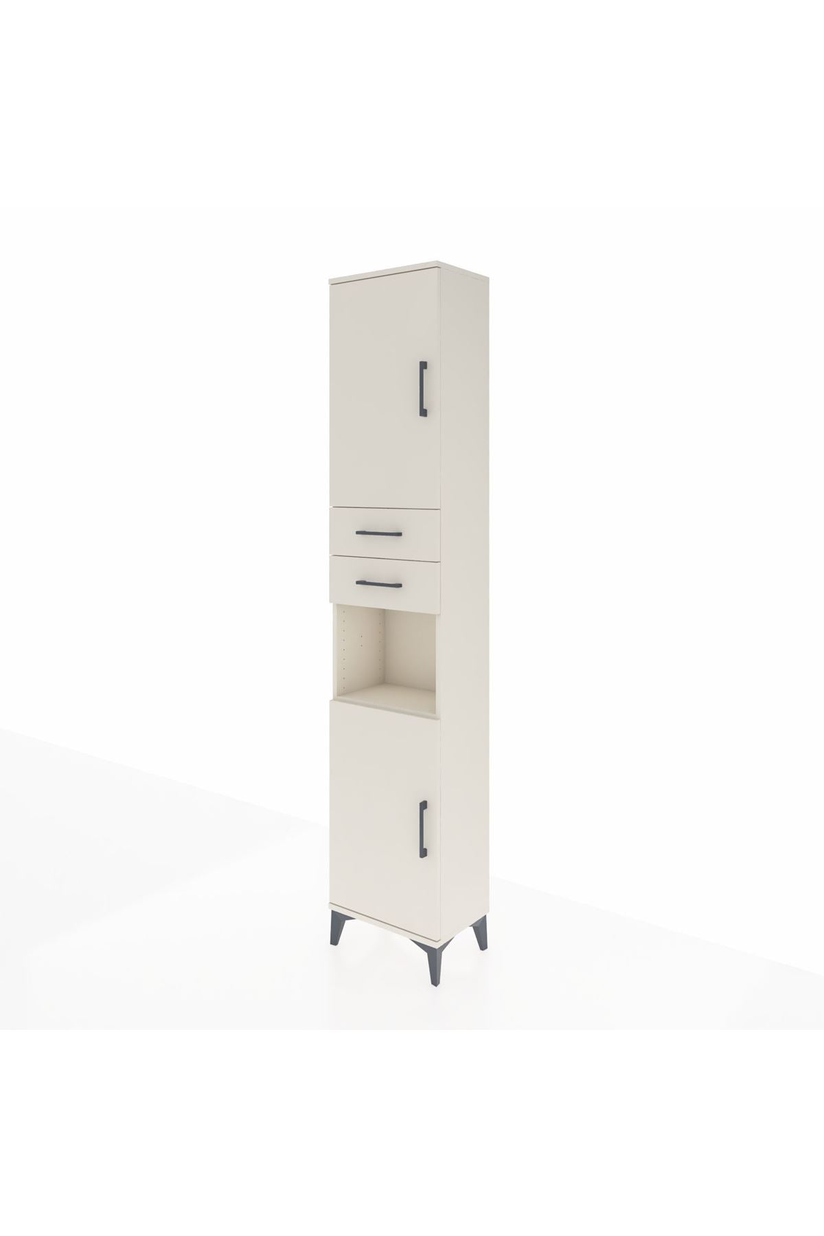 Arges Dolap 4 Raflı 2 Çekmeceli 2 Kapaklı 44x30x221 Aytaşı-Aytaşı