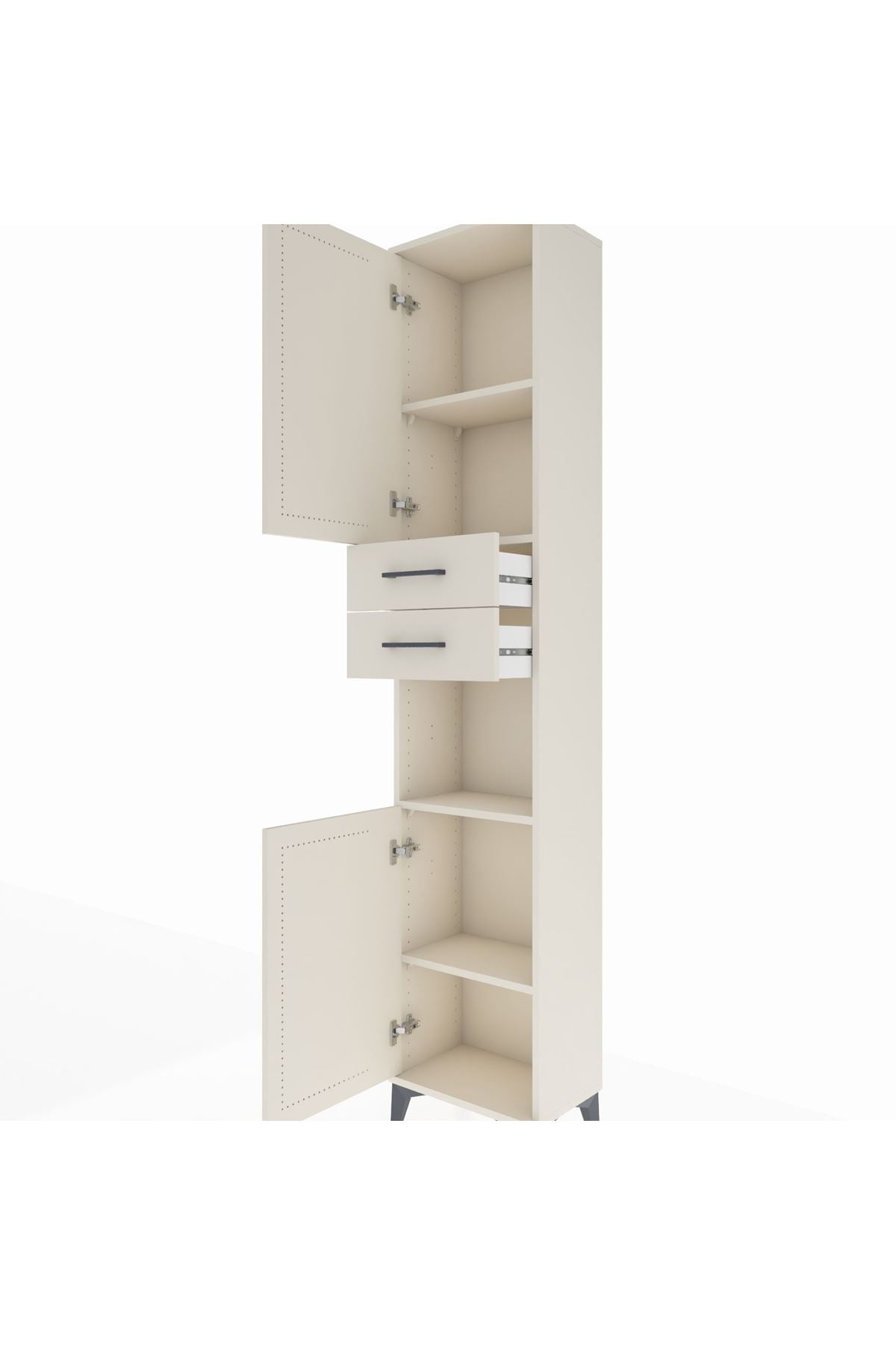 Arges Dolap 4 Raflı 2 Çekmeceli 2 Kapaklı 44x30x221 Aytaşı-Aytaşı