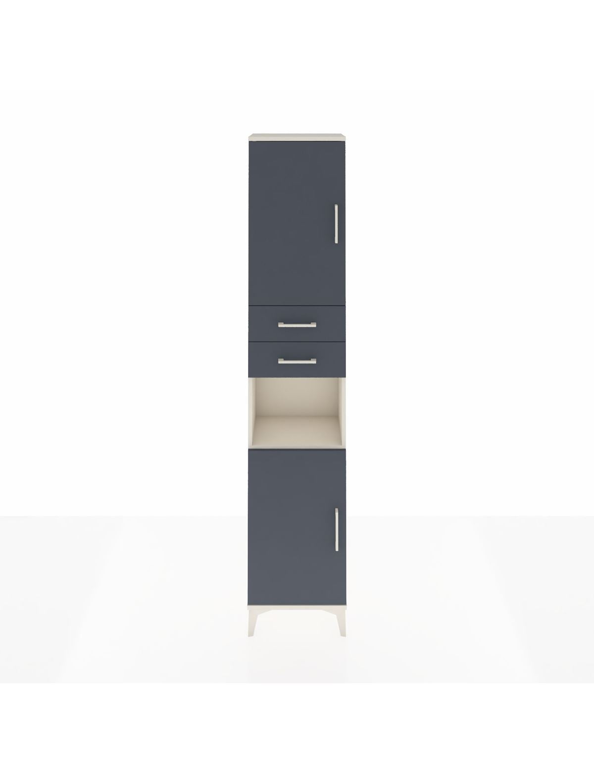 Arges Dolap 4 Raflı 2 Çekmeceli 2 Kapaklı 44x30x221 Aytaşı-Antrasit