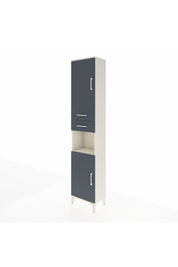 Arges Dolap 4 Raflı 2 Çekmeceli 2 Kapaklı 44x30x221 Aytaşı-Antrasit