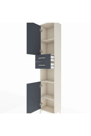 Arges Dolap 4 Raflı 2 Çekmeceli 2 Kapaklı 44x30x221 Aytaşı-Antrasit