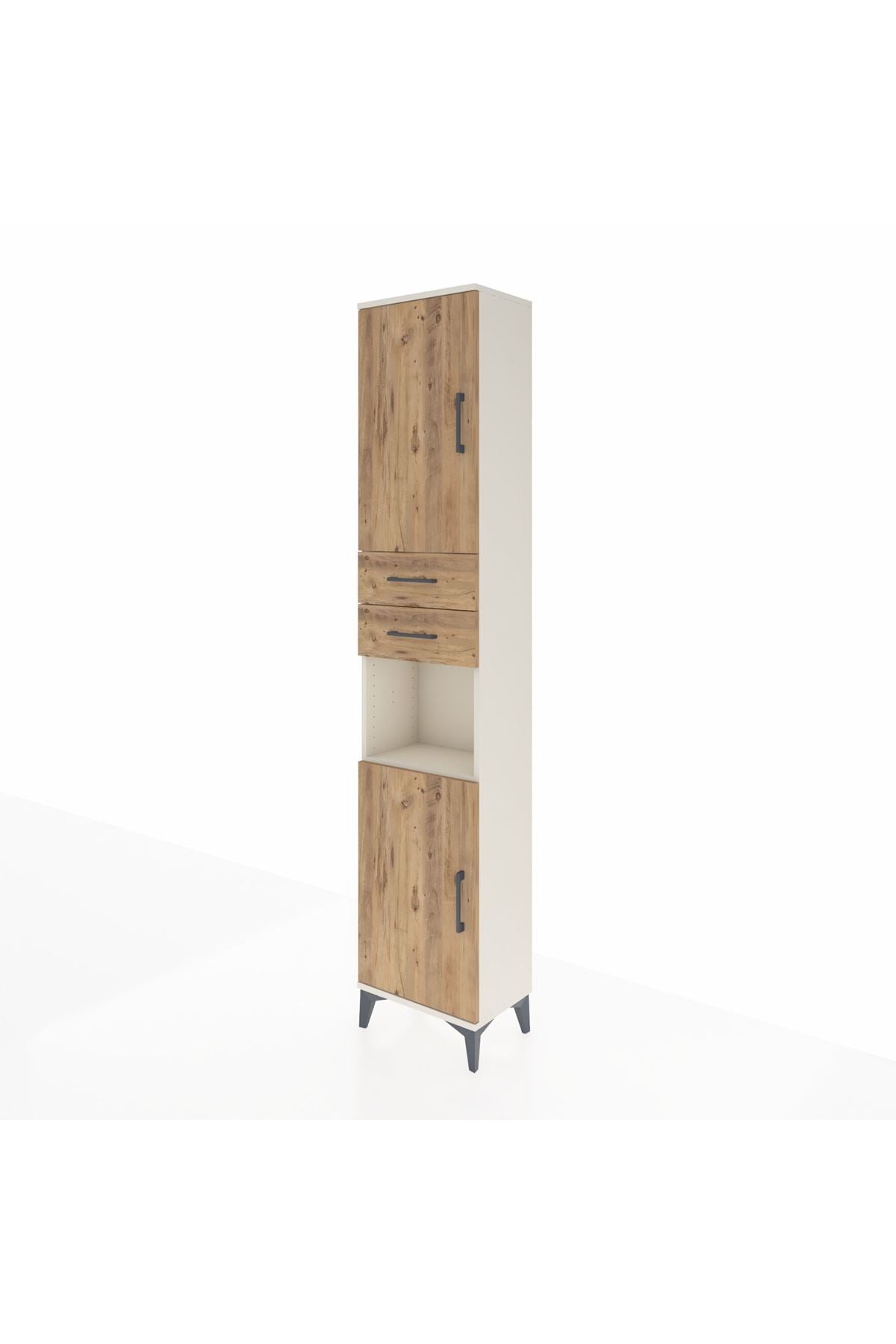 Arges Dolap 4 Raflı 2 Çekmeceli 2 Kapaklı 44x30x221 Aytaşı-Çam