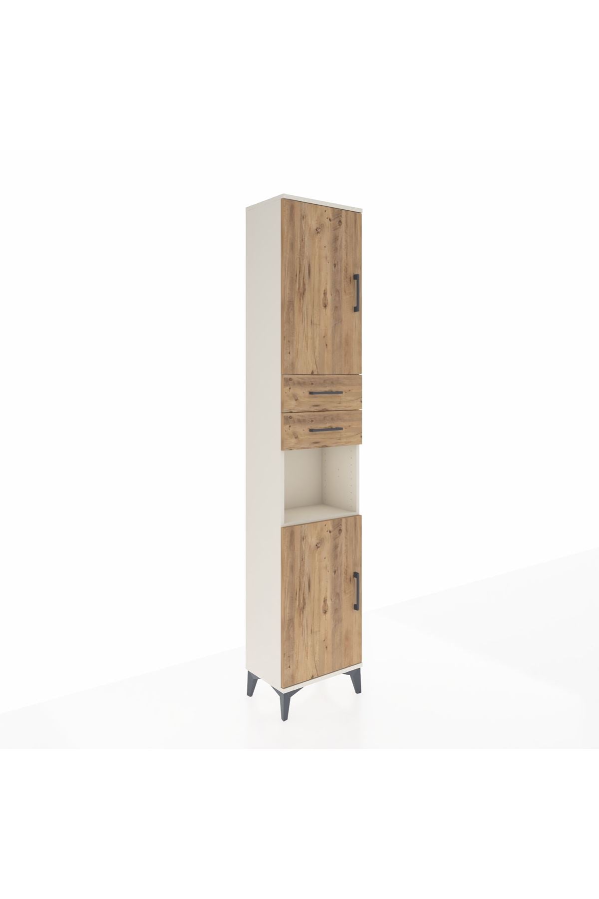 Arges Dolap 4 Raflı 2 Çekmeceli 2 Kapaklı 44x30x221 Aytaşı-Çam