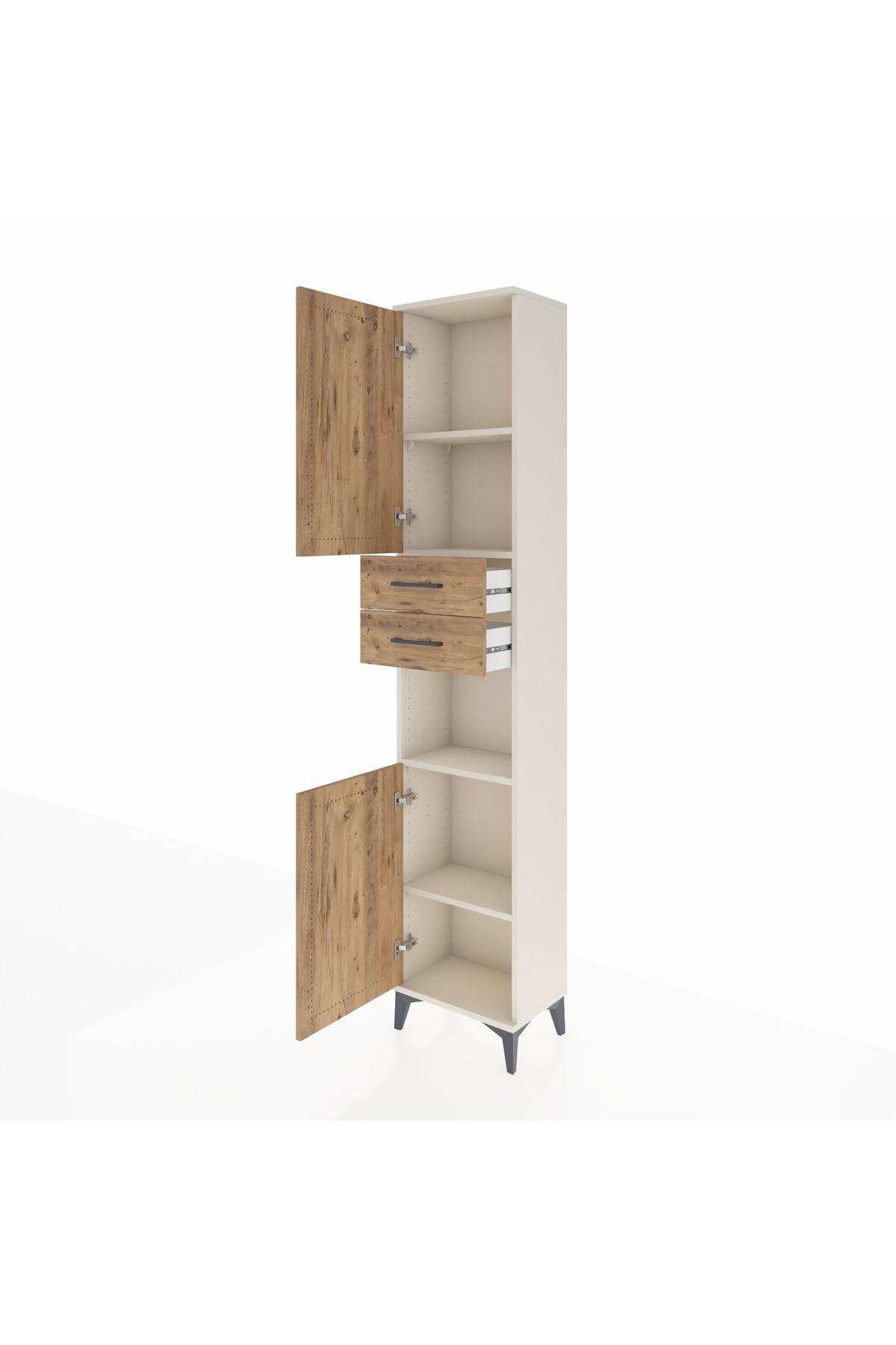 Arges Dolap 4 Raflı 2 Çekmeceli 2 Kapaklı 44x30x221 Aytaşı-Çam