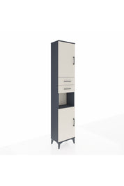 Arges Dolap 4 Raflı 2 Çekmeceli 2 Kapaklı 44x30x221 Antrasit-Aytaşı