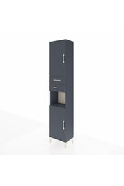 Arges Dolap 4 Raflı 2 Çekmeceli 2 Kapaklı 44x30x221 Antrasit-Antrasit