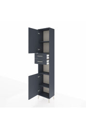 Arges Dolap 4 Raflı 2 Çekmeceli 2 Kapaklı 44x30x221 Antrasit-Antrasit