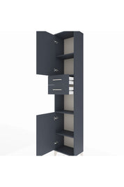 Arges Dolap 4 Raflı 2 Çekmeceli 2 Kapaklı 44x30x221 Antrasit-Antrasit