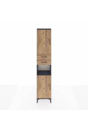 Arges Dolap 4 Raflı 2 Çekmeceli 2 Kapaklı 44x30x221 Antrasit-Çam