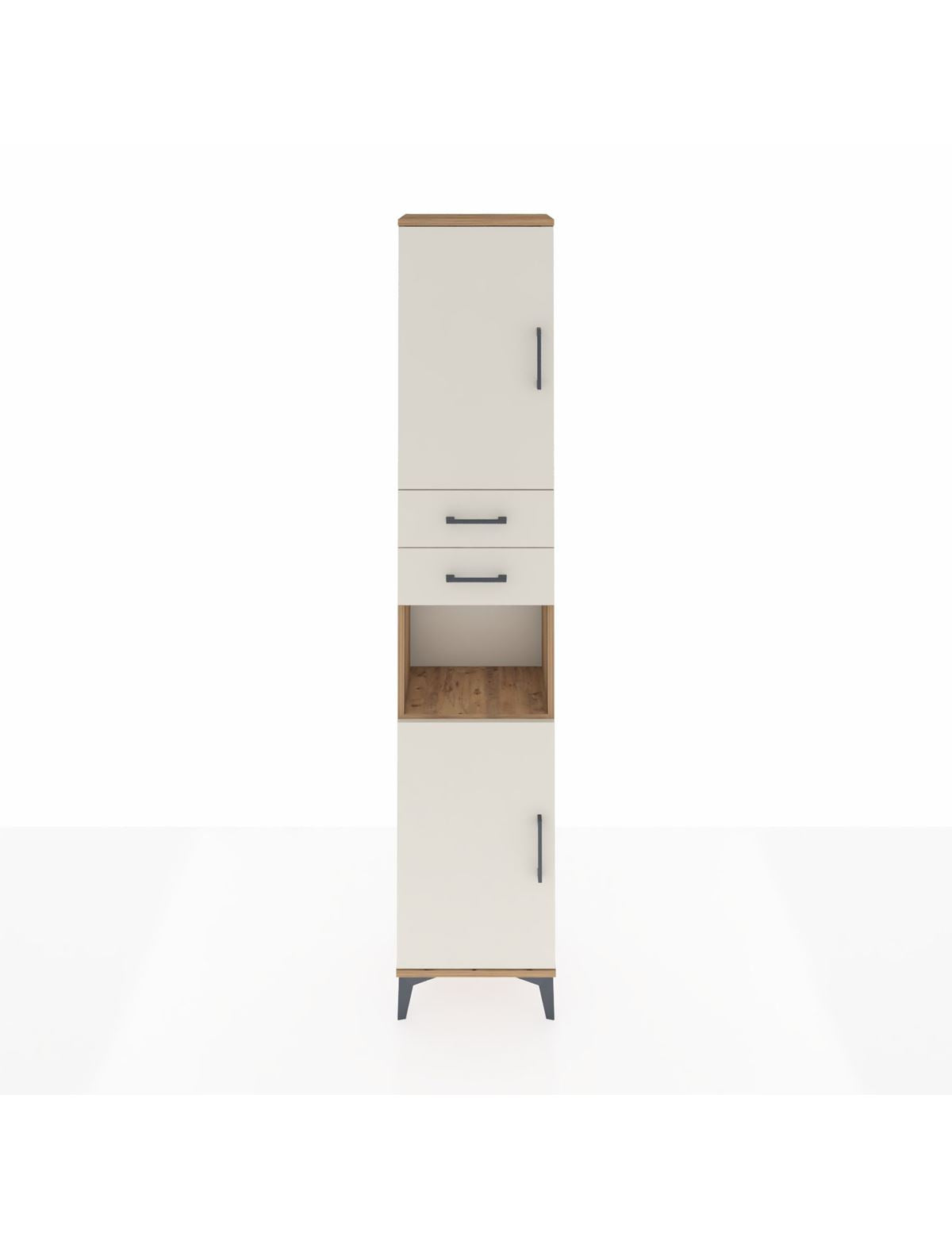 Arges Dolap 4 Raflı 2 Çekmeceli 2 Kapaklı 44x30x221 Çam-Aytaşı