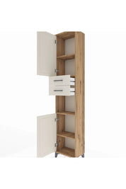 Arges Dolap 4 Raflı 2 Çekmeceli 2 Kapaklı 44x30x221 Çam-Aytaşı