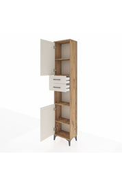 Arges Dolap 4 Raflı 2 Çekmeceli 2 Kapaklı 44x30x221 Çam-Aytaşı