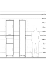 Arges Dolap 4 Raflı 2 Çekmeceli 2 Kapaklı 44x30x221 Çam-Aytaşı