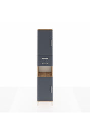 Arges Dolap 4 Raflı 2 Çekmeceli 2 Kapaklı 44x30x221 Çam-Antrasit