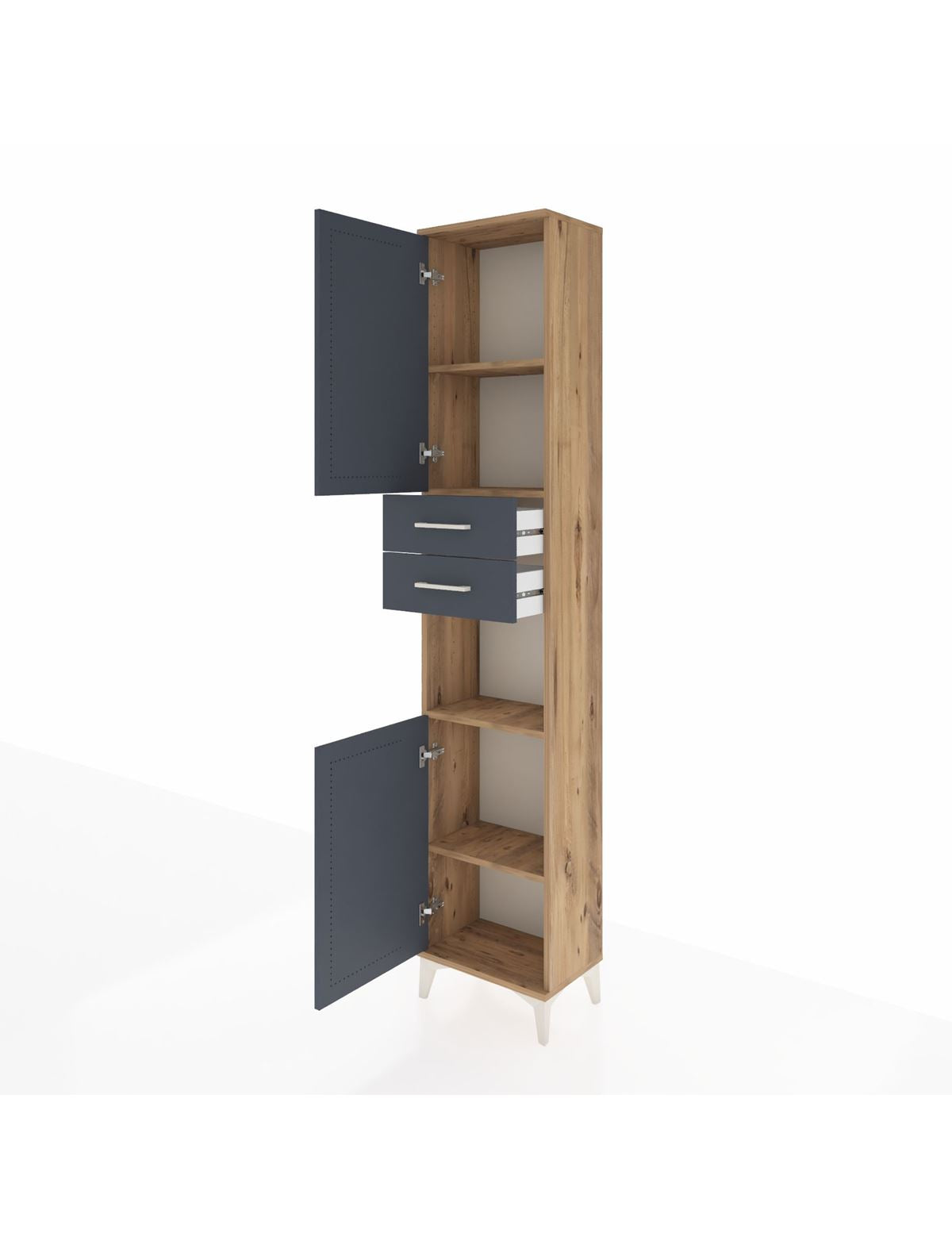 Arges Dolap 4 Raflı 2 Çekmeceli 2 Kapaklı 44x30x221 - S28M237V8A