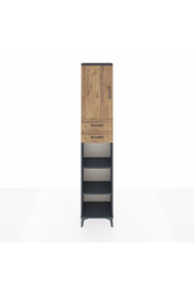 Arges Dolap 4 Raflı 2 Çekmeceli Tek Kapaklı 44x30x221 Antrasit-Çam