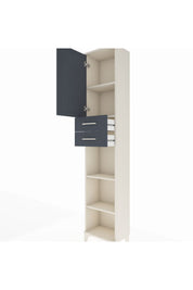 Arges Dolap 4 Raflı 2 Çekmeceli Tek Kapaklı 44x30x221 Aytaşı-Antrasit