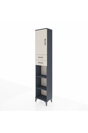 Arges Dolap 4 Raflı 2 Çekmeceli Tek Kapaklı 44x30x221 Antrasit-Aytaşı