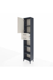 Arges Dolap 4 Raflı 2 Çekmeceli Tek Kapaklı 44x30x221 Antrasit-Aytaşı