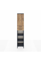 Arges Dolap 4 Raflı 2 Çekmeceli Tek Kapaklı 44x30x221 Antrasit-Çam