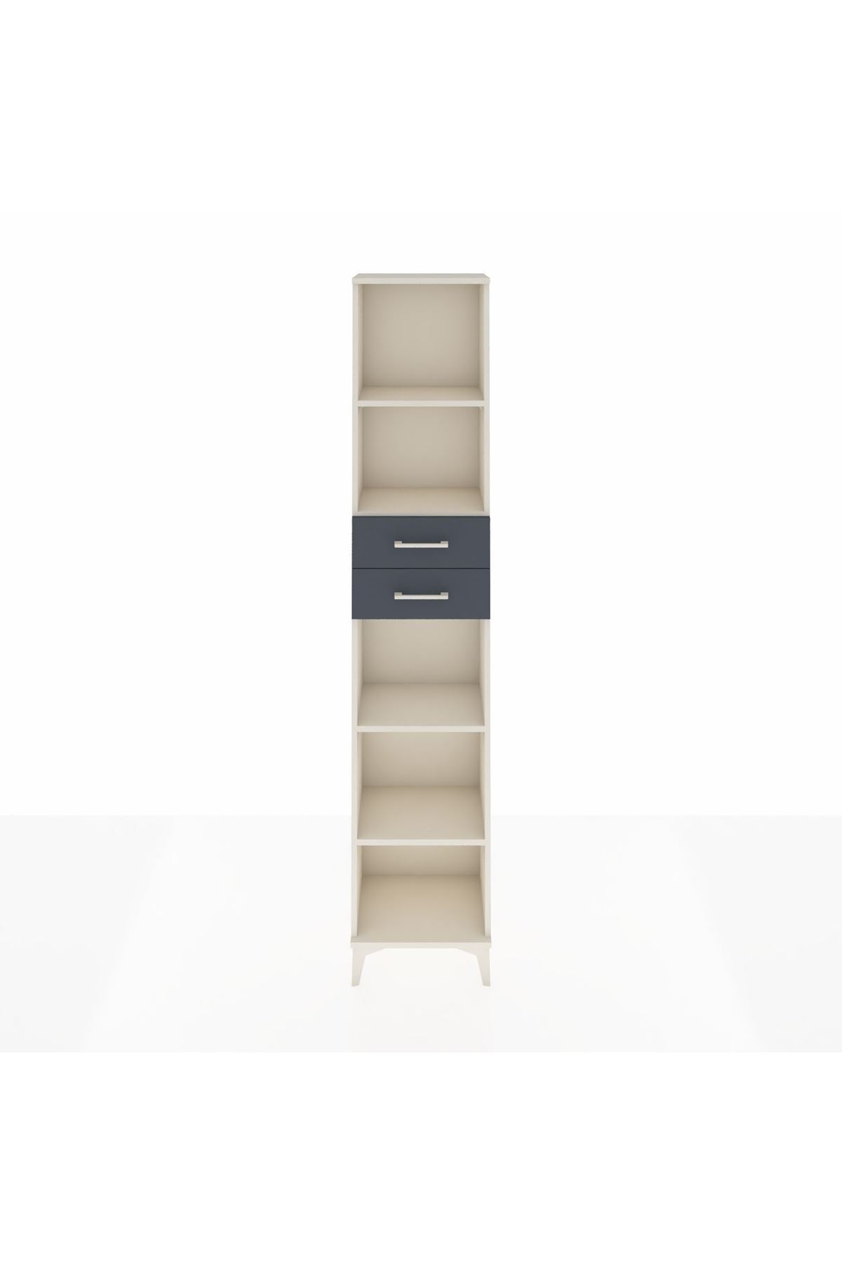 Arges Dolap 4 Raflı 2 Çekmeceli 44x30x221 Aytaşı-Antrasit