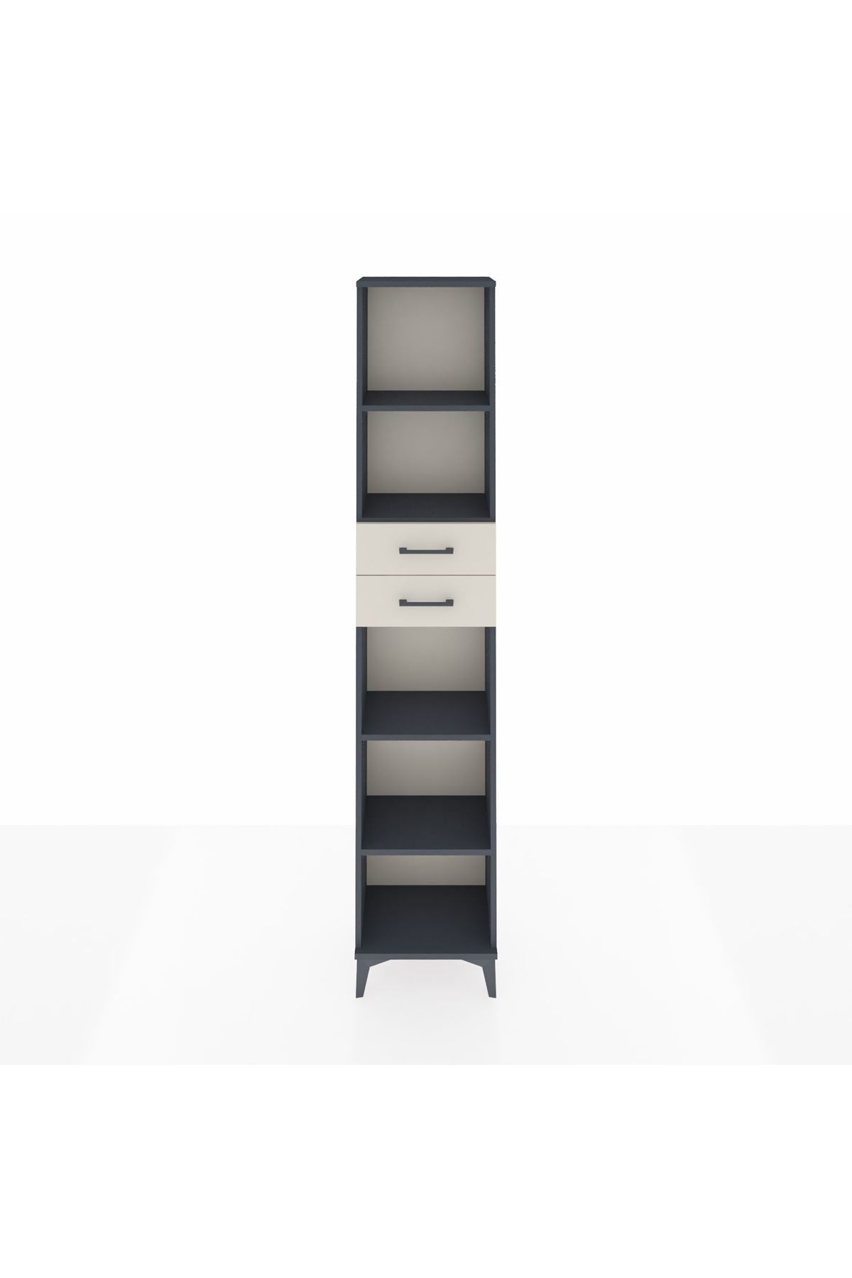 Arges Dolap 4 Raflı 2 Çekmeceli 44x30x221 Antrasit-Aytaşı