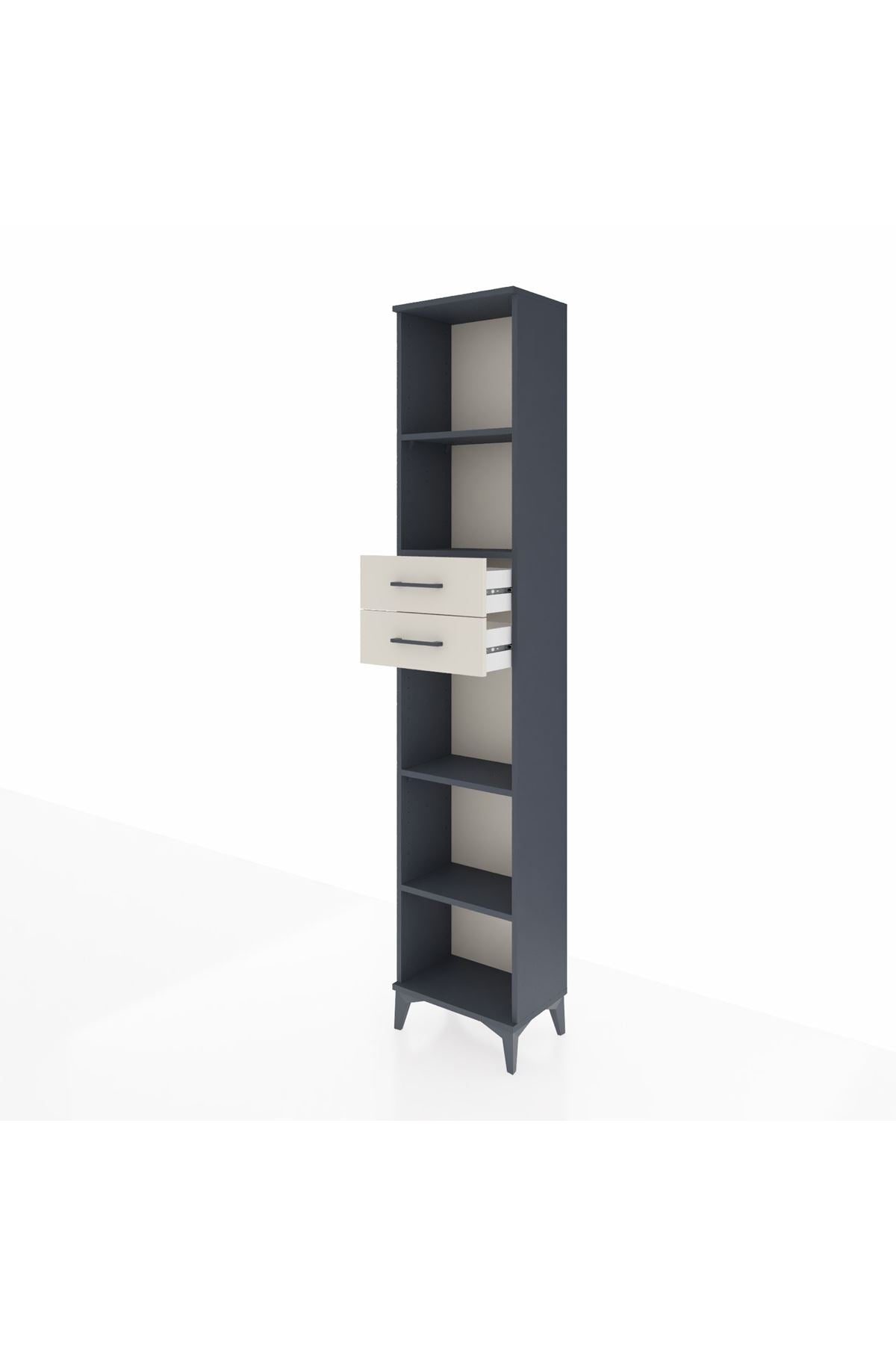 Arges Dolap 4 Raflı 2 Çekmeceli 44x30x221 Antrasit-Aytaşı