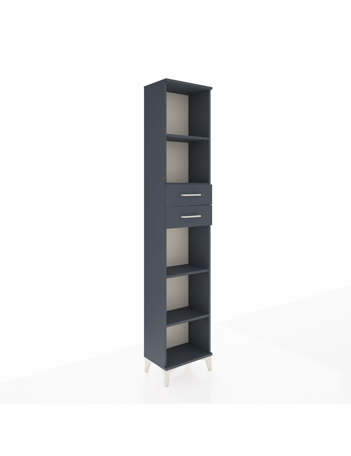 Arges Dolap 4 Raflı 2 Çekmeceli 44x30x221 Antrasit-Antrasit