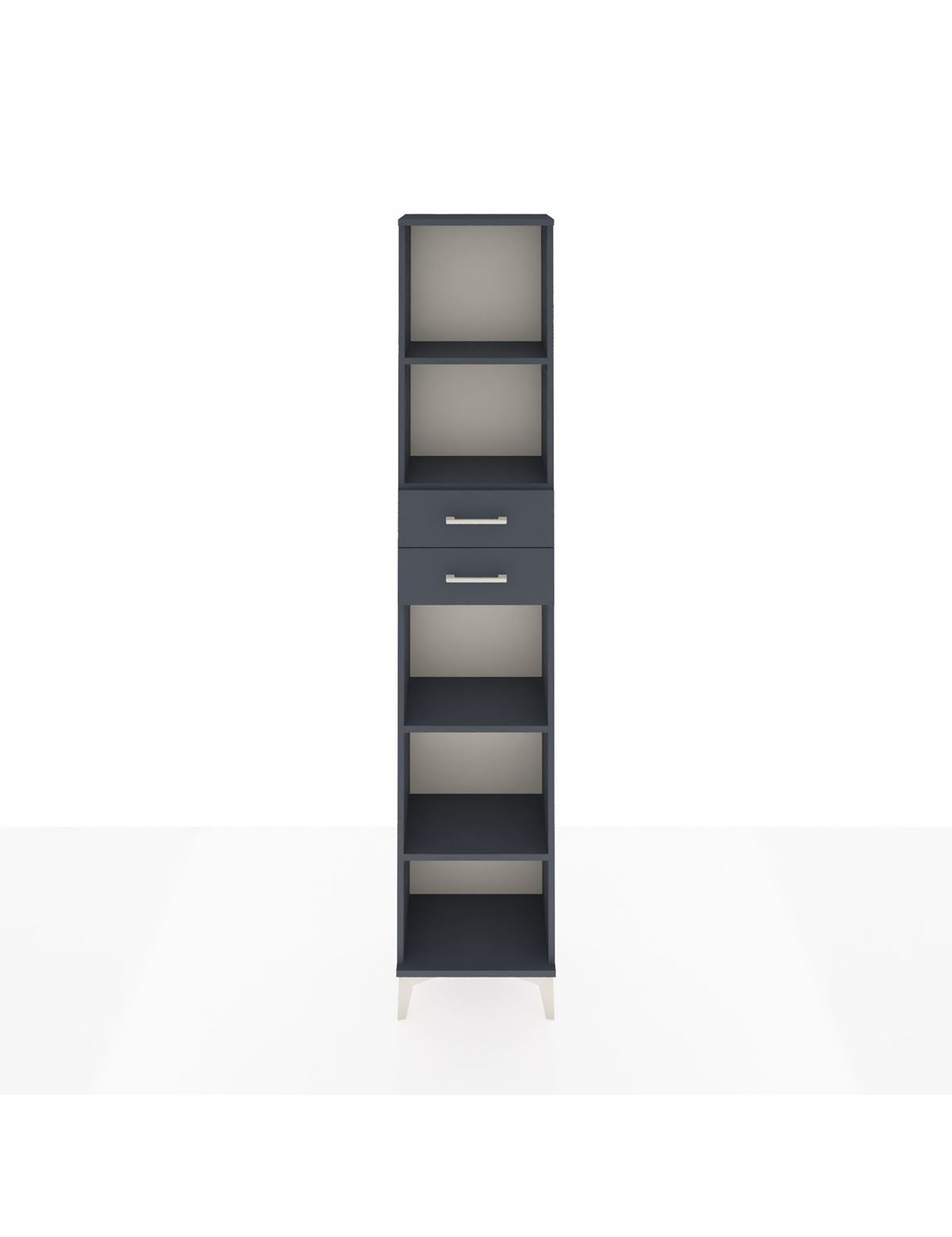 Arges Dolap 4 Raflı 2 Çekmeceli 44x30x221 Antrasit-Antrasit