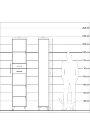 Arges Dolap 4 Raflı 2 Çekmeceli 44x30x221 Antrasit-Aytaşı