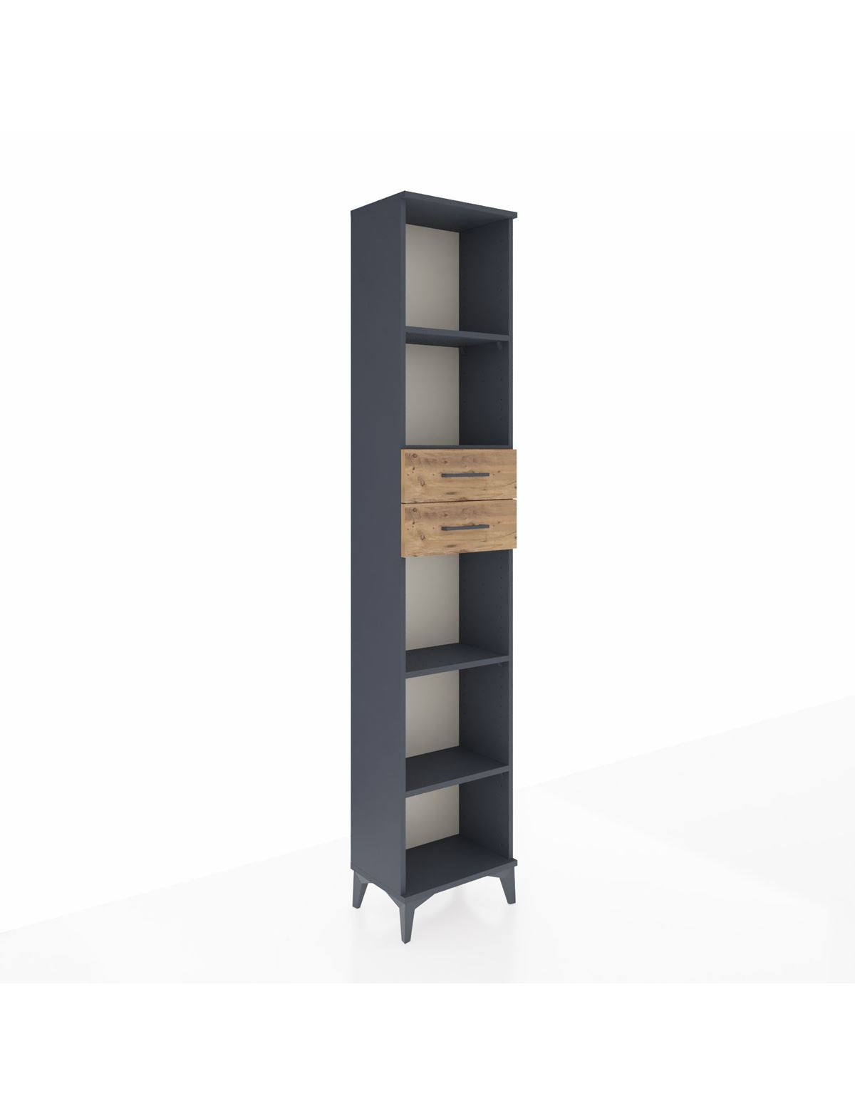 Arges Dolap 4 Raflı 2 Çekmeceli 44x30x221 Antrasit-Çam