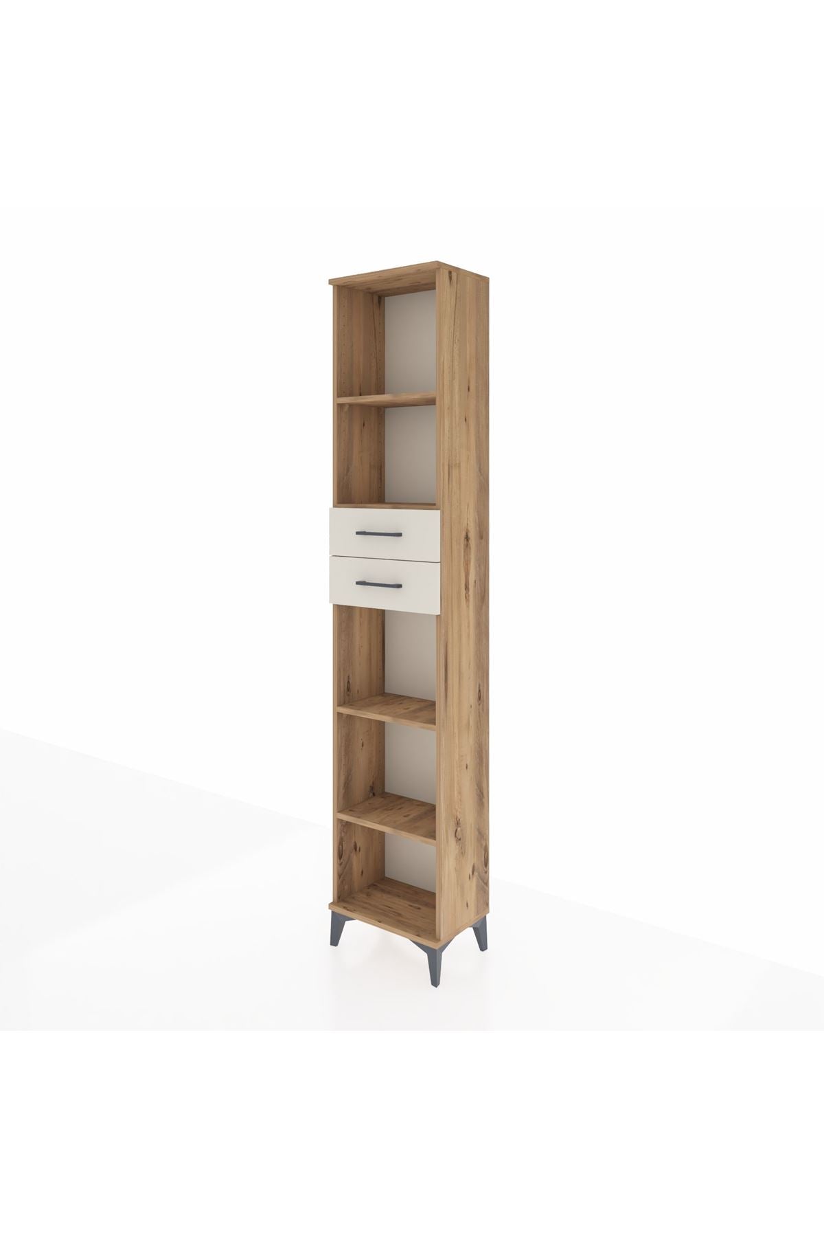 Arges Dolap 4 Raflı 2 Çekmeceli 44x30x221 Çam-Aytaşı