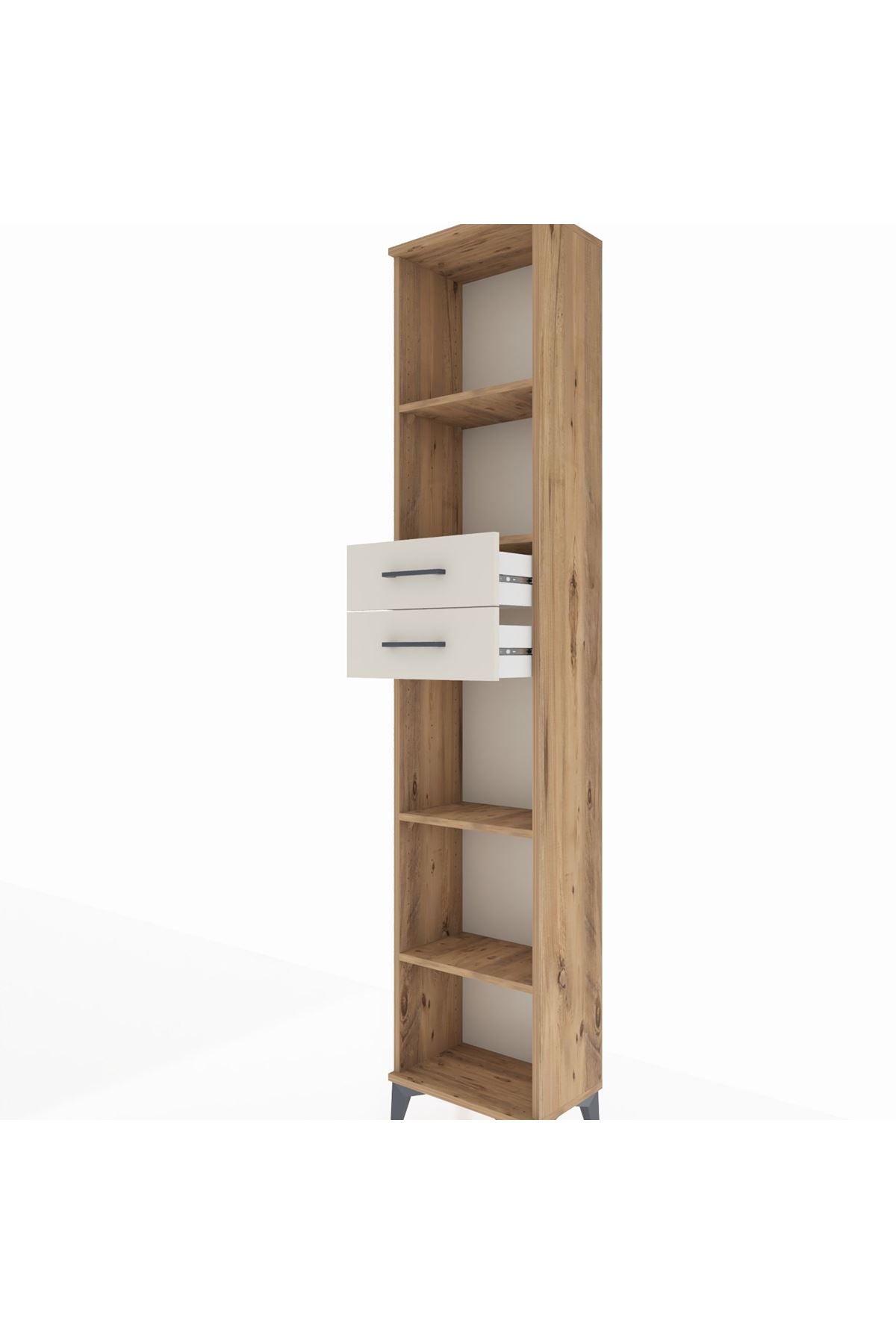 Arges Dolap 4 Raflı 2 Çekmeceli 44x30x221 Çam-Aytaşı