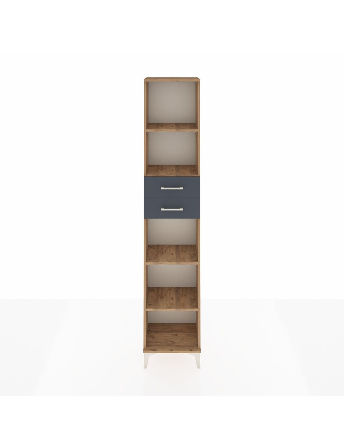 Arges Dolap 4 Raflı 2 Çekmeceli 44x30x221 Çam-Antrasit