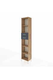 Arges Dolap 4 Raflı 2 Çekmeceli 44x30x221 Çam-Antrasit