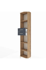 Arges Dolap 4 Raflı 2 Çekmeceli 44x30x221 Çam-Antrasit