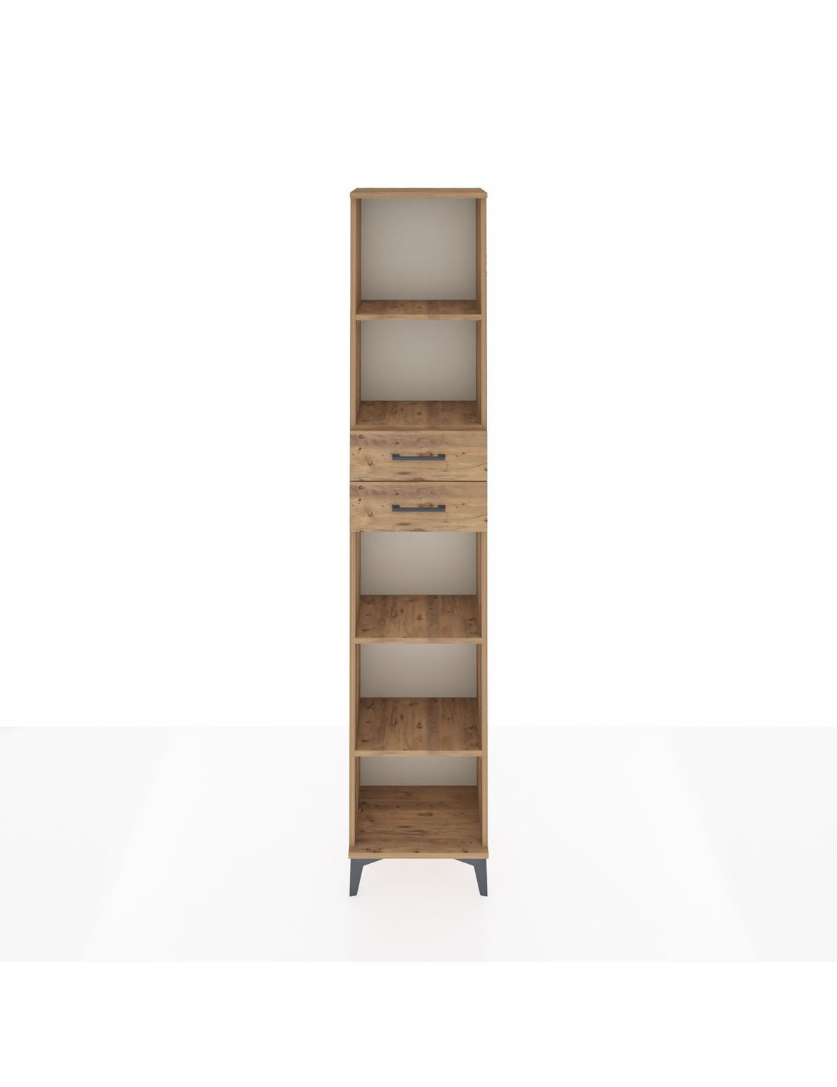 Arges Dolap 4 Raflı 2 Çekmeceli 44x30x221 Çam-Çam