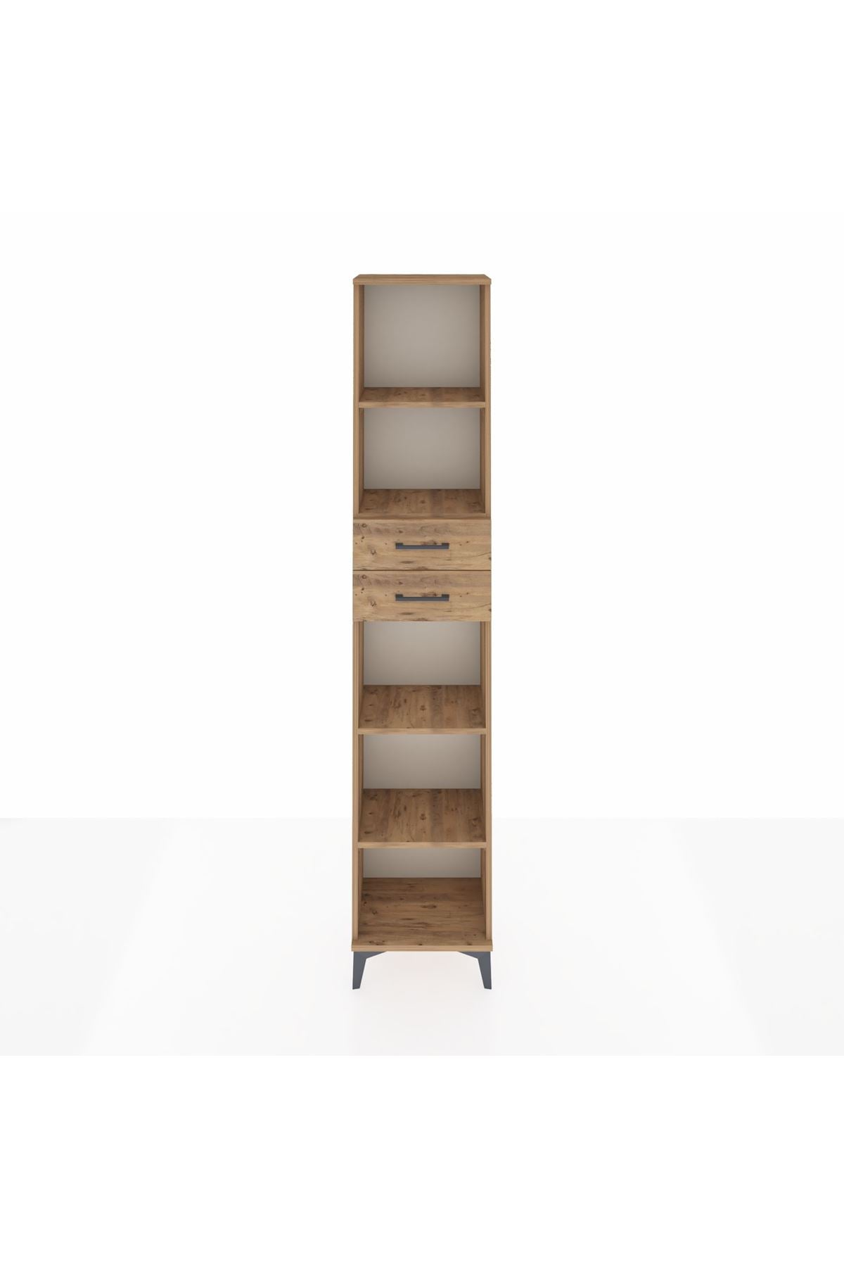 Arges Dolap 4 Raflı 2 Çekmeceli 44x30x221 Çam-Çam