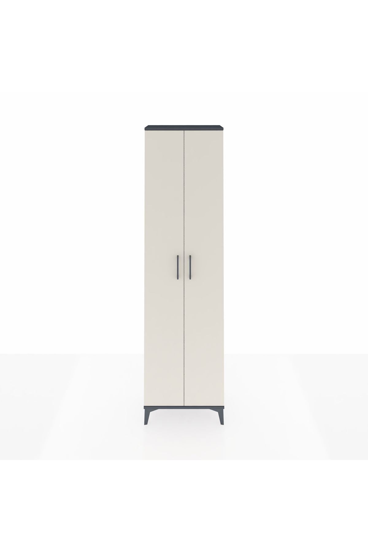 Arges Dolap 5 Raflı 2 Kapaklı 60x30x221 Antrasit-Aytaşı