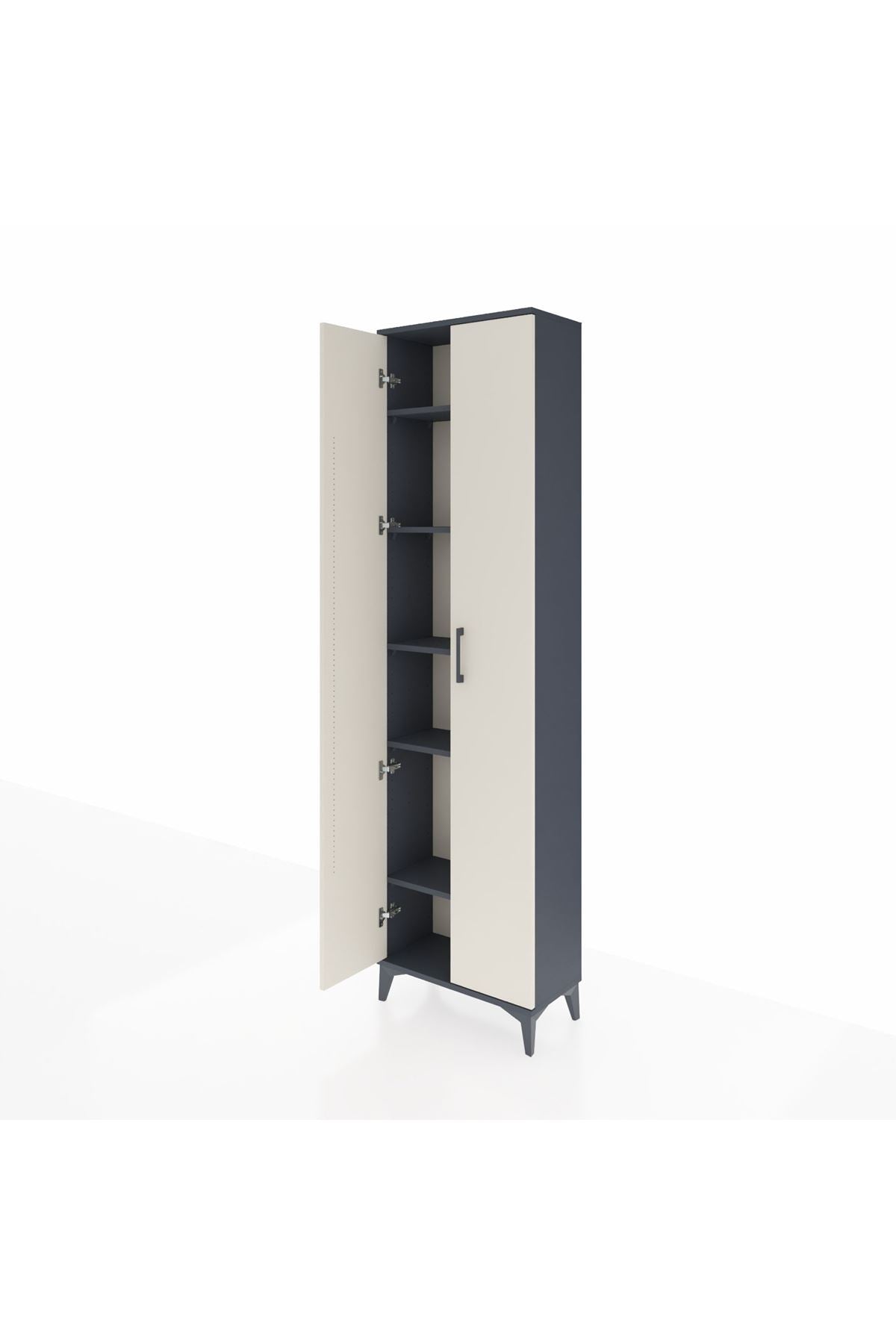 Arges Dolap 5 Raflı 2 Kapaklı 60x30x221 Antrasit-Aytaşı