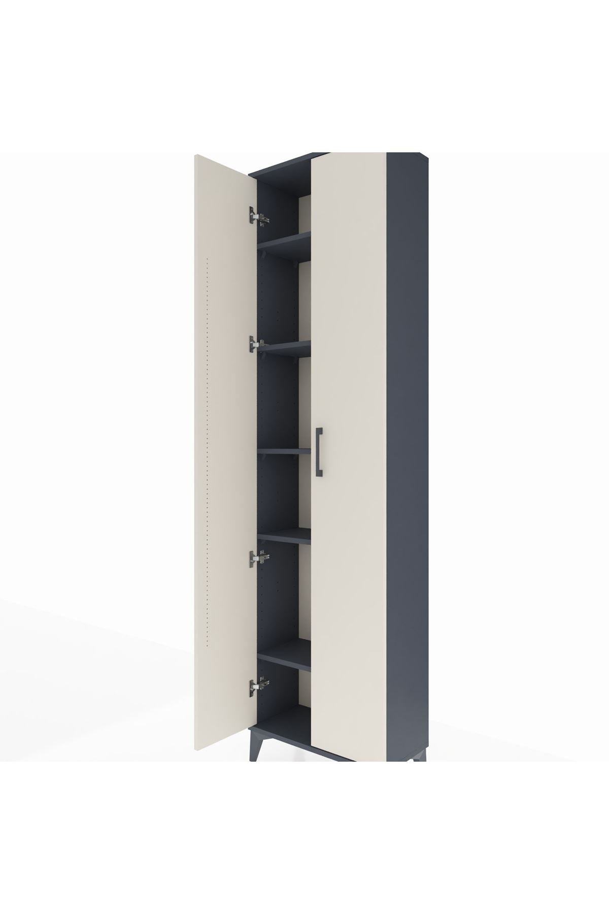 Arges Dolap 5 Raflı 2 Kapaklı 60x30x221 Antrasit-Aytaşı