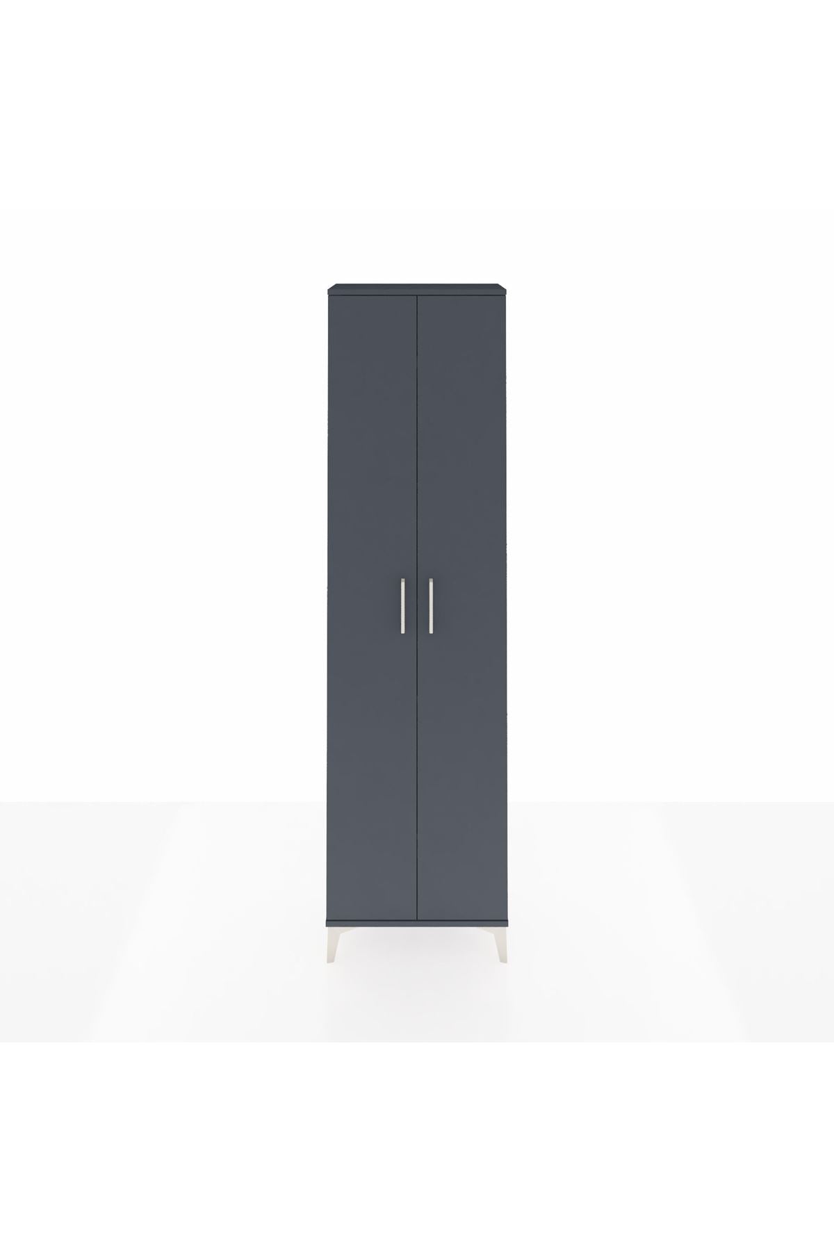 Arges Dolap 5 Raflı 2 Kapaklı 60x30x221 Antrasit-Antrasit